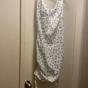 White silky flower dress